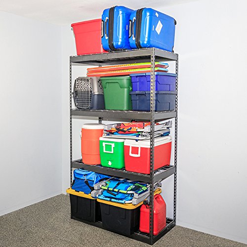 SafeRacks Garage Storage Rack - Hammertone | Steel Shelving Unit | 2'D x 4'W x 7'T