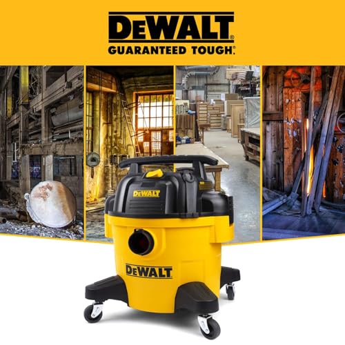 DEWALT DXV06PZ 4 Peak HP Shop Vacuums Wet/Dry, 6 Gallon Poly Wet/Dry Vac, Heavy-Duty Shop Vacuum with Blower Function Yellow+Black