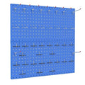 TORACK Metal Pegboard Wall Organizer 24" x 24" or 12" x 48", 70 PCS Tools Storage Pegboard for Garage Tool Organizer Pegboard with Peg Board Hooks for Workbench(Blue)