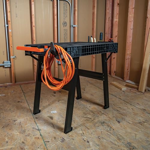 Klein Tools 54410MB MODbox Work Bench, Folding Work Table, Lightweight Portable Workstation, 1000-Pound Capacity, 39.25 x 23.75 x 30.9-Inch, Compatible with MODbox Rail System