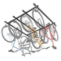 TORACK Ceiling Bike Rack for Garage, Ceiling-Mounted Bicycle Storage Hooks for 4 Bikes (Horizontal) or 8 Bikes (Vertical), Adjustable Overhead Bicycle Hooks for Mountain, Road, and Kids' Bike