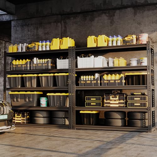 Lauxery 5 Tier Metal Garage Shelving Unit 72x48x24-3000LBS Heavy Duty Storage Rack, Adjustable Boltless Wide Shelves, Freestanding Utility Shelf