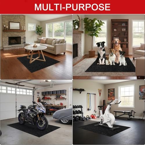 Golener Oil Spill Mat - 64"x32" Garage Floor Mat for Under Car, 1/4" Thick, Rubber Floor Mat, Absorbent Oil Mat, Protect Floor from Spills & Stains, Waterproof, Reusable, Washable, Durable, Heavy Duty