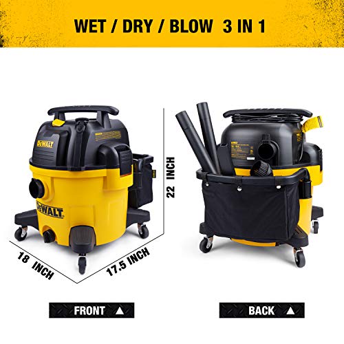 DEWALT 9 Gallon Wet/Dry VAC, Heavy-Duty Shop Vacuum with Attachments, 5 Peak HP, with Blower Function, DXV09PA