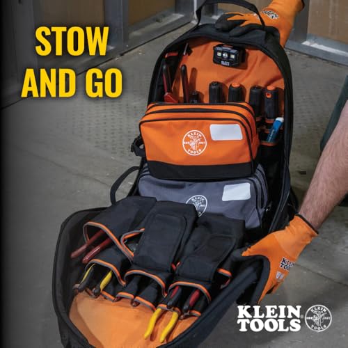 Klein Tools Tool Pouch, Dual Compartments, Heavy-Duty Tool Bag Organizer, Multipurpose Bag