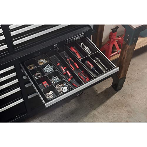 CRAFTSMAN S2000 52" Tool Chest, 10-Drawer Rolling Tool Storage Cabinet with Tray and Holder, Black (CMST352102BK)