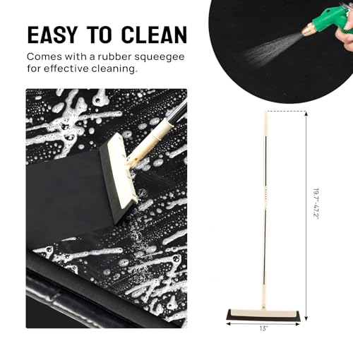TUFFIOM 9'x 20' Containment Mat w/Squeegee, Garage Floor Mats for Under Car, Heavy Duty Waterproof Car Parking Mats for Snow Ice Rain Mud Oil