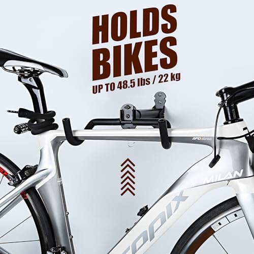 Gootus Bike Wall Mount Hanger - Horizontal Bicycle Indoor Storage Rack | Cycling Wall Mounted Holder Hook - Hang Your Road, Mountain or Hybrid Bikes in Garage or Home