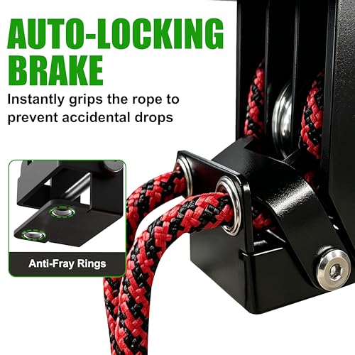 TRUSOON 2026 Heavy Duty Elite Canoe Hoist for Garage Ceiling, Kayak Storage Lift Pulley System with Safety Straps for Rooftop Tent, Holds up to 250 lbs Capacity, Fits 10-18 Foot Ceilings, Black