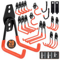 TONDA Garage Hooks, 20 Pack Garage Organization, Wall Storage Hooks Heavy Duty for Hanging Bike, Ladder, Garden Tools, Hose and Ropes, Orange