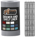 Gorilla Grip Ribbed Drawer Liner and Over the Door Shoe Organizer, Drawer Liner Size 12x10, Waterproof, Shoe Holder Includes 24 Pockets, Mesh, Both in Gray, 2 Item Bundle