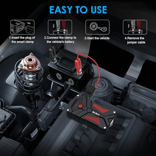 BIUBLE Jump Starter Car Jump Starter Auto Battery Booster Pack 5000A Peak 12V with USB-C Quick Charge,Lithium Jump Box with LED Light(Up to 7.0L Gas or 5.5L Diesel Engine)