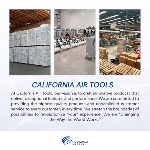 California Air Tools 2010A 1.0 HP Ultra Quiet and Oil-Free Air Compressor, 2 Gallon Aluminum Tank, 60 dBA Noise Level, Silver