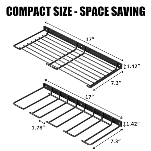 UNITEDPOWER Wall Mounted Drill Rack & Tool Shelf, Power Tool Organizer Holder, Heavy Duty Utility Storage Rack for Cordless, Battery Powered Hand Tools, Workshop, Shed, Garage