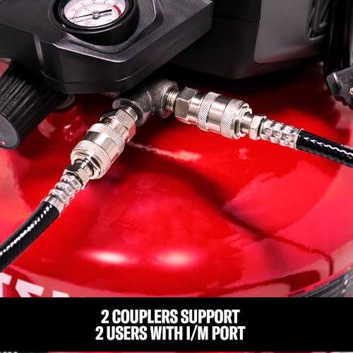 CRAFTSMAN 6 Gallon Pancake Air Compressor, Portable Oil-Free, 150 PSI, 2.6 SCFM @ 90 PSI, with 10-Piece Accessory Kit, Model CMXECXA0210641B