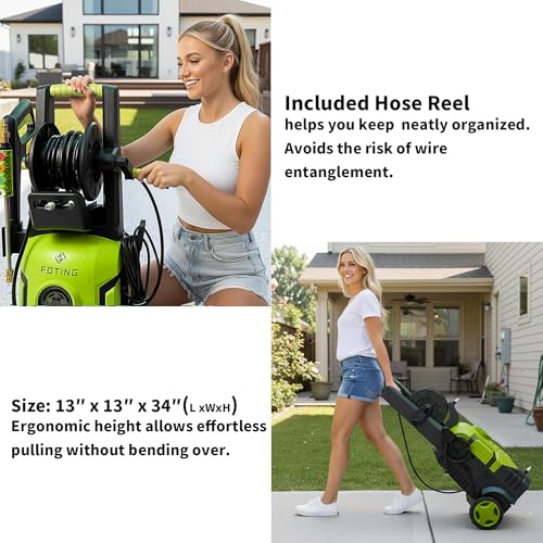 2026New Pressure Power Washer 5000PSI with Adjustable Touch Screen 8 Level, 34" Tall, 4 Quick Connect Nozzles,Inlet Hose&Filter&500mlFoam Cannon for Cars/Fences/Driveways/Home Cleaning (Yellow)
