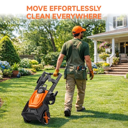 Giraffe Tools Electric Pressure Washer, 2400 PSI 2.3 GPM with 4 Quick-Connect Nozzles, 20FT Hose & Foam Cannon, Powerful Washer for Cars/Road/Driveways/Fences