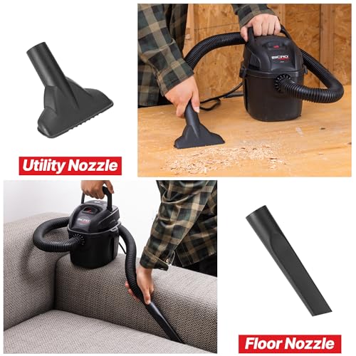 Shop-Vac 2021005 1 Gallon Micro Wet/Dry Vacuum, 1.0 Peak HP, 1.25 Inch Diameter x 4 Foot Hose, 6 Food Cord, Lightweight and Portable, Quick Wet/Dry Pickup