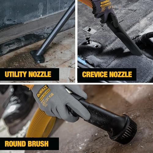 DEWALT 6-Gallon STEALTHSONIC Ultra Quiet Poly Shop Vacuum Wet and Dry with 6 Dust Bags, 5 Peak HP Noise Reduction Wet/Dry Vac for Jobsite, Workshop, and Garage, DXV06P-QTB