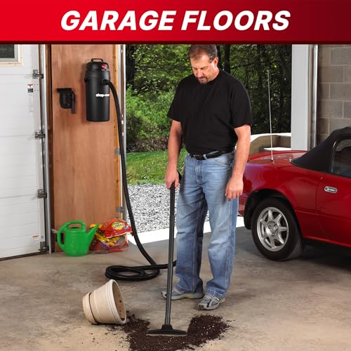 Shop-Vac 9522205 5 Gallon 5.5 Peak HP Hangup Wet/Dry Vacuum, 1.25 Inch Diameter x 18 Foot Hose, 6 Foot Cord, Wall Mount Included, Ideal for Garage, Workshop & Home