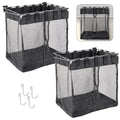 Froidesente 2 Packs Large Mesh Slatwall Baskets, 16×16×12 Inch Slat Wall Mesh Storage Baskets with 4 Hooks, 13.3 Gallon Hanging Slatwall Bins for Shop Garage Gym Display Panel Accessories (Black)