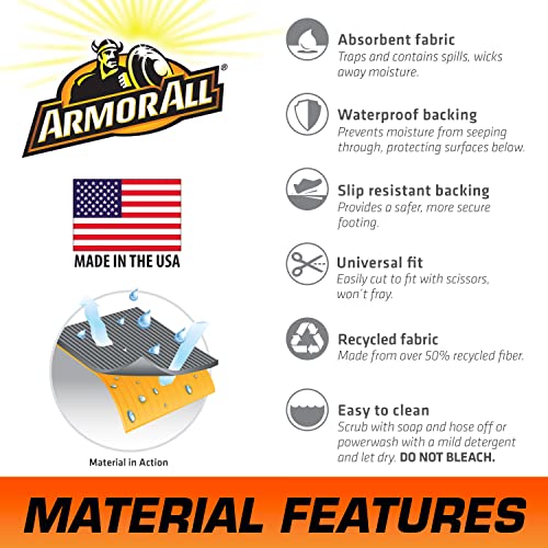 Armor All Premium Garage Floor Mat, Increased Thickness & Cushion, (Combined Size: 19’ x 7’6”), (Includes Double Sided Tape), Protects Surfaces - Absorbent/Waterproof/Durable (USA Made)