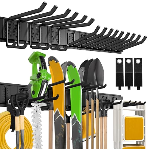 klasit Garage Wall Organizer,15Pack Carries 675 lbs,Garden Tool Organizer 48in With Large Storage Space,Easy Assembly, Sturdy Design,for Efficient Tool Storage Garage Organization