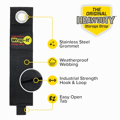 Heavy-Duty Wrap-It Storage Straps - Assorted 6-Pack - Garage Storage Extension Cord Organizer Cable Straps and Yard Cord Storage for Hose Organizer, Tools and RV Accessories