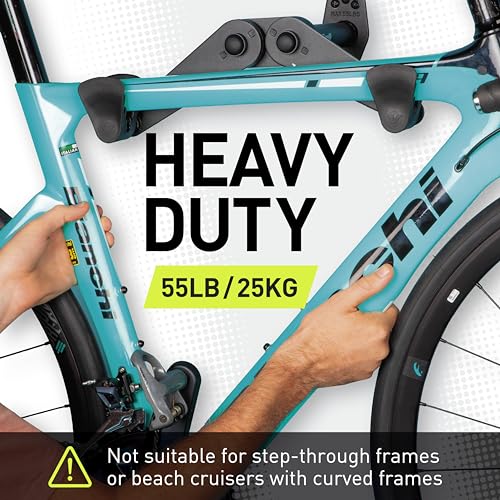 Vibrelli Bike Wall Mount - Horizontal Storage Rack for Hanging Bicycles in Garage - Adjustable Bike Hanger, Holder - Wall Bike Rack Hooks for Bicycle