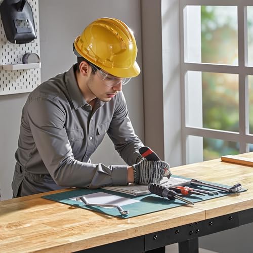 SPECRAFT 72" Adjustable Heavy Duty Workbench with 4 AC Outlet and 2 USB Ports Power Outlets, 6000 Lbs Capacity, Rubber Wood Top for Garage, Workshop, Office