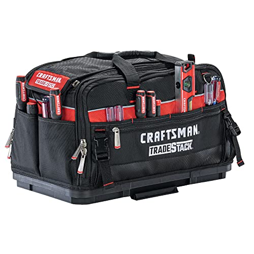 CRAFTSMAN TRADESTACK Tool Bag, 22.5”, Durable Polyester, Black and Red (CMST21450)