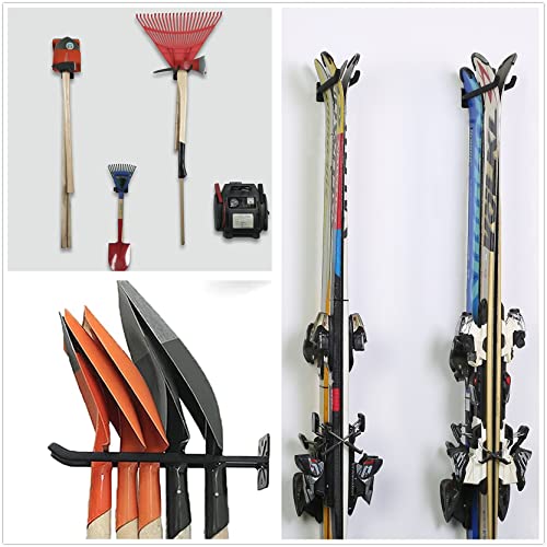 TORACK 4 Pack Garage Storage System Hooks, Heavy Duty Wall Mount Tool Organizer, Chair Hanger Garage Storage Utility Hooks for Car Tires, Ladders, Chairs, Strollers, Power Tools, Garden Tools
