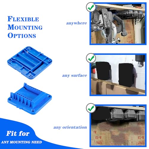 Battery Mount Holder Compatible for Kobalt 24V Max Batteries, Wall Mounts Hanger Fit for KB624-03 KB524-03 KB424-03 KB224-03, Organize Garage/Workshop/Work Truck(6 Pack, w/24 Screws, No Battery)
