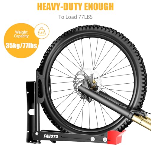 Favoto Swivel Bike Wall Mount 2-Pack, No Heavy Lifting Vertical Bike Rack for Garage & Indoor Storage, Fits up to 29" Wheels 2.4" Tires, Each Holds 77 lbs