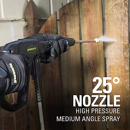Greenworks 2000 PSI (1.1 GPM Max) Electric Power Washer (25°, 40°, Soap Nozzle) For Use On Decks, Fences, Concrete Patios, Sidewalks & More. Medium-Duty