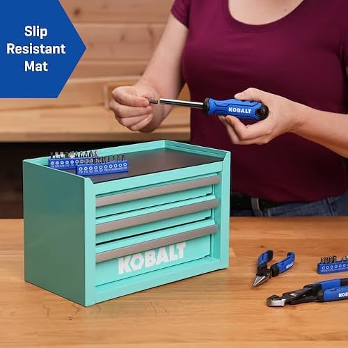 Mini 3-Drawer Steel Tool Box Teal