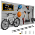 Slat Wall Paneling 4'x8' Garage Wall Organizer (2026Upgraded), Heavy-Duty PVC Slatwall Panels Boosts Load by 30%, Grey Slat Board, Slatwall Tool Storage System for Garage & Workshop Tool Organization
