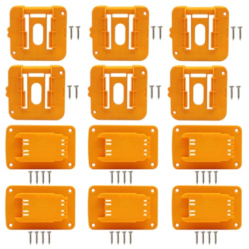 PEHUAP 12-Pack Battery Holder and Tool Holder Wall Mount Set for Dewalt 20V/60V, Drill Tool Hanger Organizer Battery Storage Rack with 36 Screws for Garage Workshop Organization