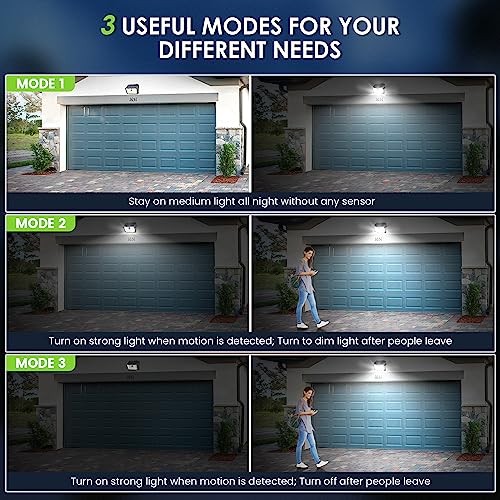 Solar Motion Lights Outdoor, Ultra Bright Solar Fence Lights with Motion Sensor, IP65 Waterproof Security Light 3 Modes, 270° Lighting Angle, Wall Lights for Deck Patio Fence Garage Door (6 Packs)
