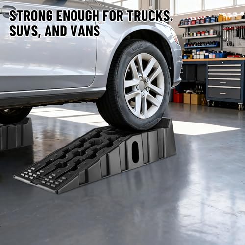 Heavy Duty Car Ramps for Oil Changes, 16000LBS GVW Capacity, 6.7" Lift