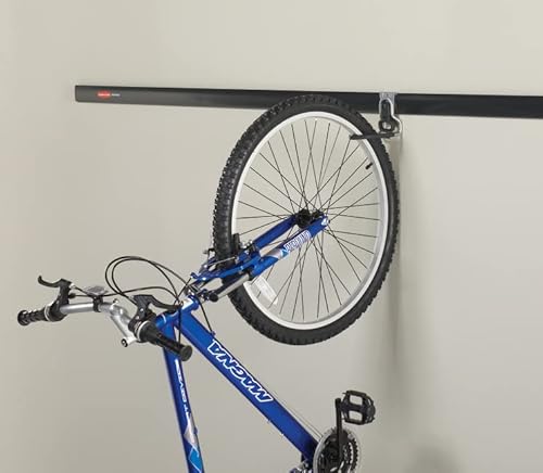 Rubbermaid FastTrack Garage Organization System Vertical Bike Hook Black Holds up to 50 Pounds Wall Mount and Heavy Duty Garage Hanger for Bike Storage
