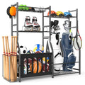 TORACK Golf Bags Stand with Ball Storage, Large Capacity Garage Sports Equipment Organizer, Indoor Toys Storage