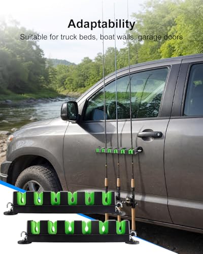 GRSVDF Magnetic Fishing Rod Holder, Vertical Storage, 1 Pair Black