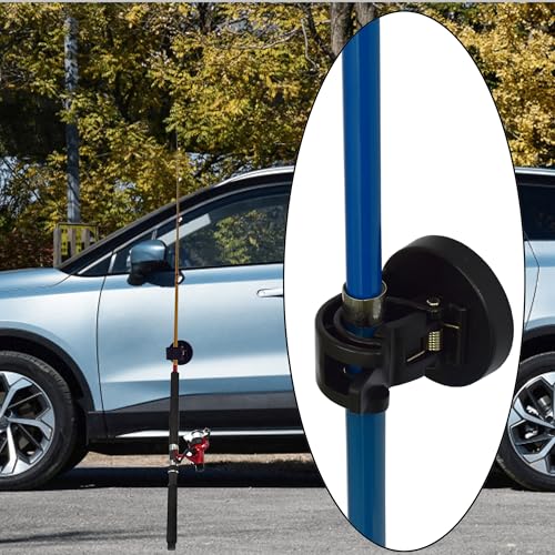 YYST Magnetic Fishing Rod Car Stand, Portable Outdoor Vertical or Horizontal or Over-Head Van Truck Boat Vehicle SUV Garage Door Fly Fishing Rod Pole Storage Rack Holder (2)