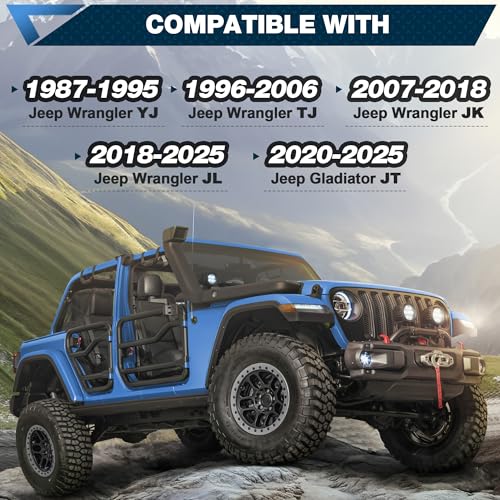 Jeep Door Storage Rack for Wrangler & Gladiator, Heavy Duty Carbon Steel Jeep Door Holder with E-Coating & Powder Coated Finish, Stores 2-4 Doors, Movable Garage Storage for TJ YJ JL JK JT