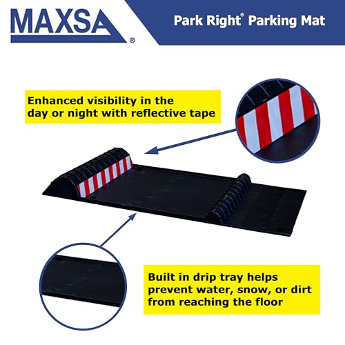 Maxsa 37358-2PK Park Right 21" x 11" x 2" Parking Mat, Black, Amazon Exclusive