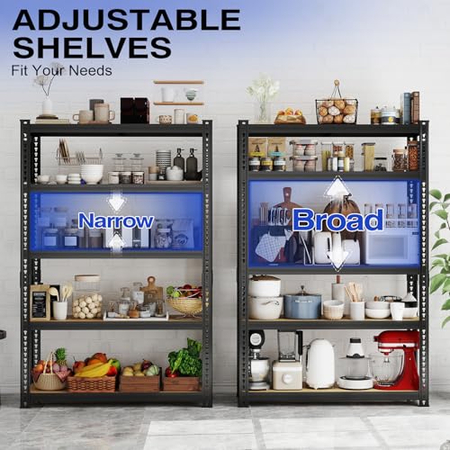 ZEUKMXOO 78'' H Garage Storage Shelves, Shelving Units and Storage, Heavy Duty Garage Shelving, Metal Shelves for Basement, Warehouse, Pantry, Kitchen, 78''H x 40''W x 16''D, 2200 LBS