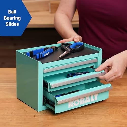 Mini 3-Drawer Steel Tool Box Teal