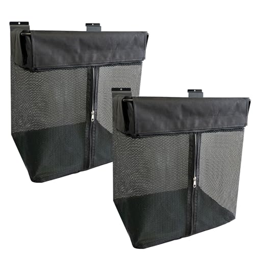 ATOOLA Mesh Storage Basket for Slatwall, Collapsible Slatwall Basket with Zipper, Hanging Slatwall Accessories, 2 Pack