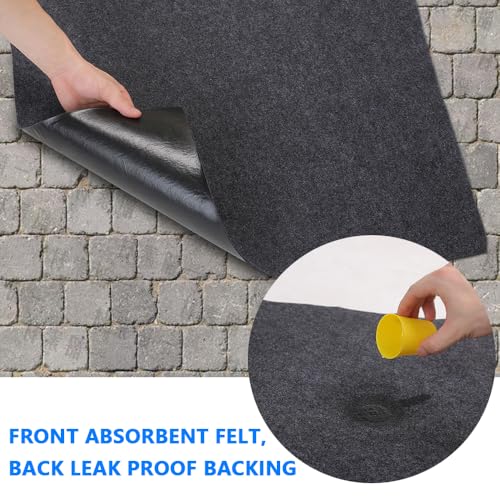 SEMPADA Garage Floor Mat，Protect Garage Shop Floor Surface，Floor Mat for Golf Carts，Premium Absorbent Oil Mat—Soft Absorbent Fabric and Waterproof Backing，Reusable/Washable (36" x 72")